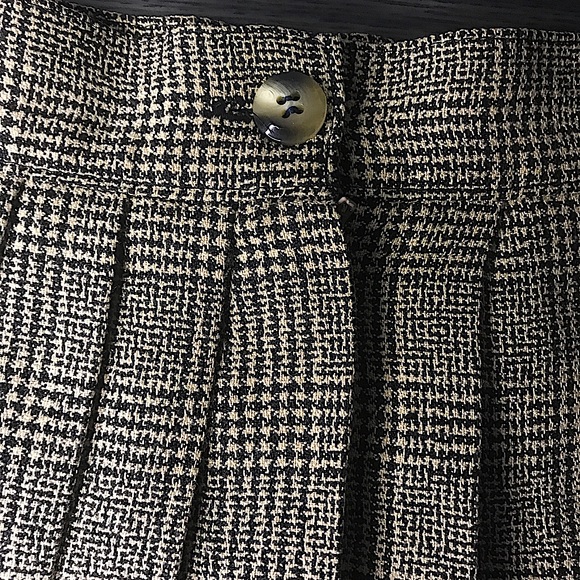 Andrea De Buli Faux Tweed Dark Academia Pleated Skirt Woman’s Size 42 US Size L - Picture 3 of 5